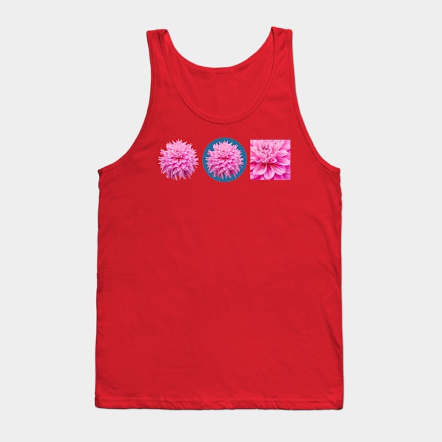 Pink Dahlia Floral Art Tank Top by ellenhenryart